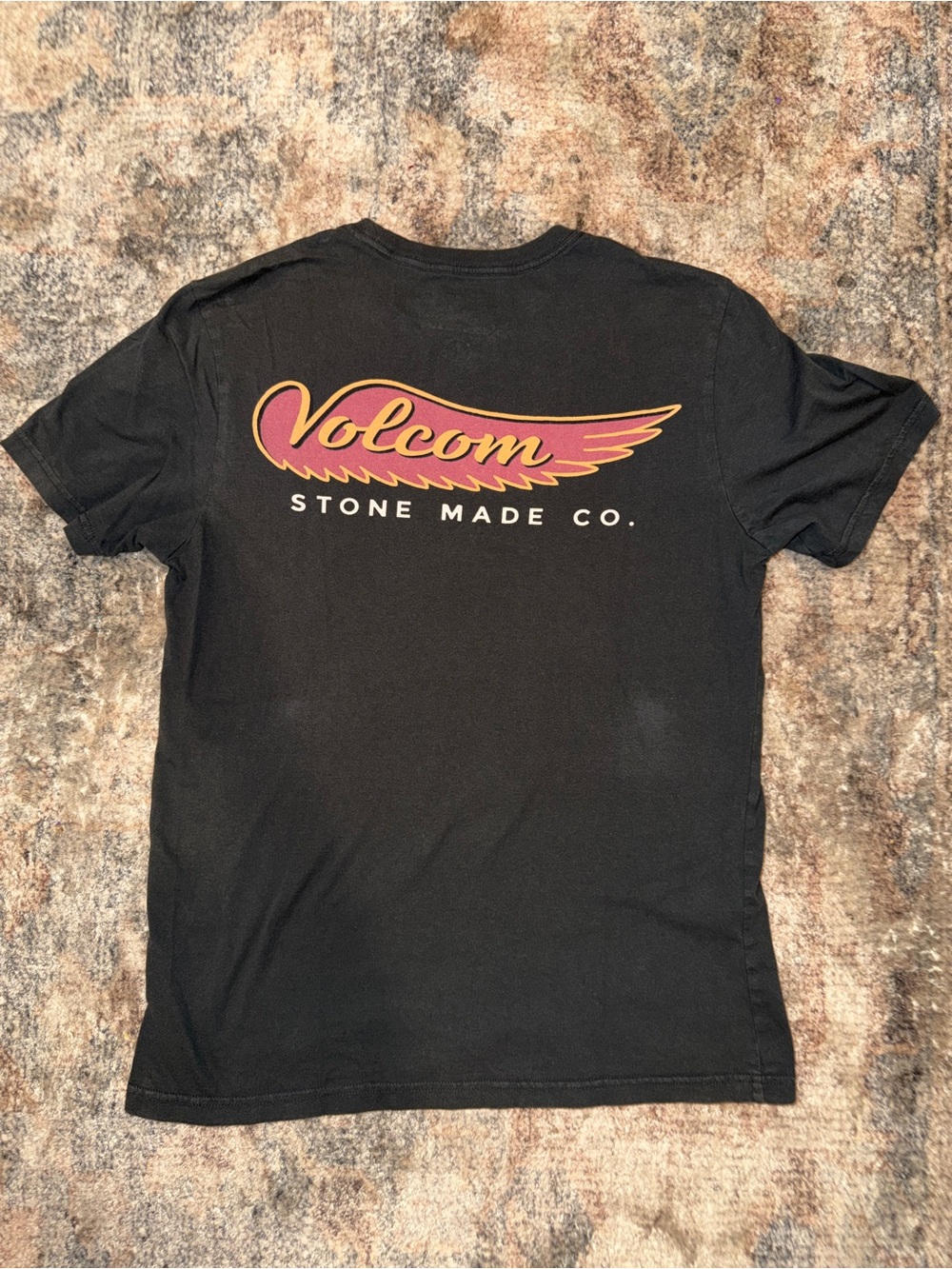 Volcom grey Tee with red and Gold Wing Logo